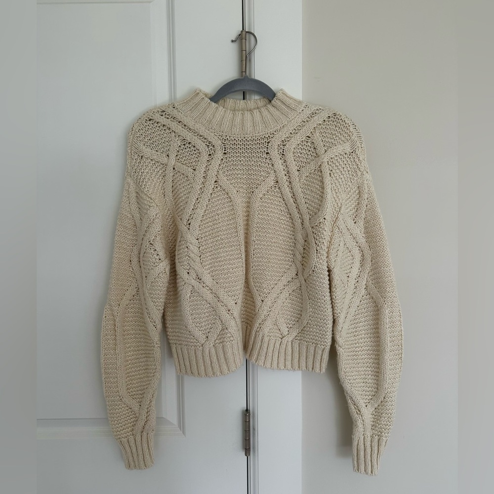 pacsun lottie moss oatmeal cable knit sweater